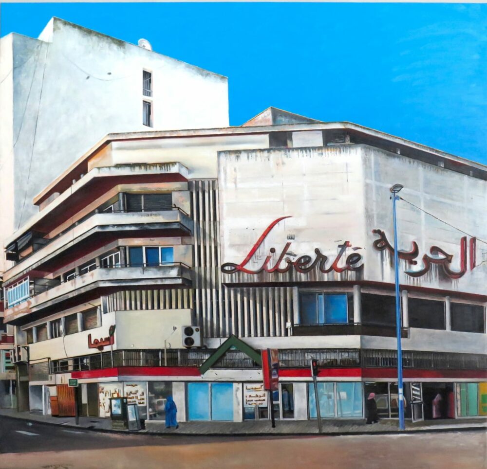 CINÉMA LIBERTÉ, CASABLANCA, 2015 — Huile sur toile — Courtesy Galerie Cécile Fakhoury — © Cheikh Ndiaye — New York 2020. 