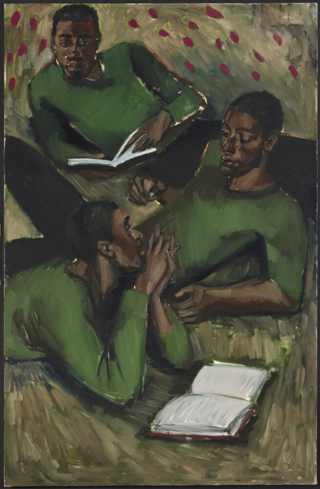 To Reason with Heathen at Harvest, Lynette Yiadom-Boakye
78 3/4 × 51 3/16 inches, oil on canvas, 2017