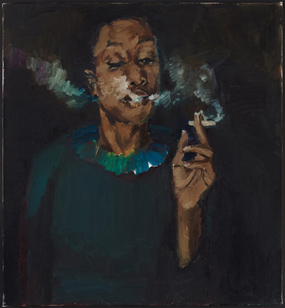 A Whistle in a Wish, Lynette Yiadom-Boakye
29 3/4 × 27 9/16 inches, oil on canvas, 2018